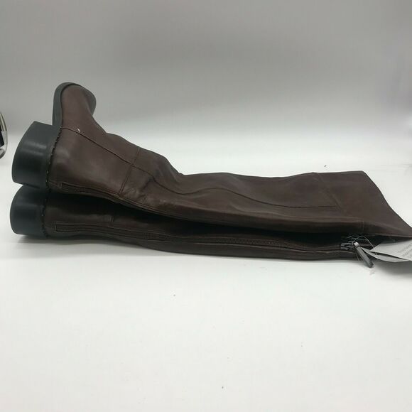 Franco Sarto Womens Daya Riding Boots Brown Leather Pointed Toe Zip 7M WC - Picture 3 of 10